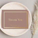 Carte De Vœux En Aluminium Merci Mariage minimaliste simple et élégant<br><div class="desc">Certaines occasions appellent à une élégance sobre et ce design mariage "Merci" atteint cet objectif avec un simple texte en feuille d'or (ou d'argent) et un design de cadre qui est l'exemple du style minimaliste. Ajoutez simplement le nom et la date de la mariée et du marié. Back comporte un...</div>