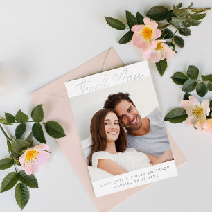 Carte De Vœux En Aluminium Merci Mariage personnalisé moderne et minimal