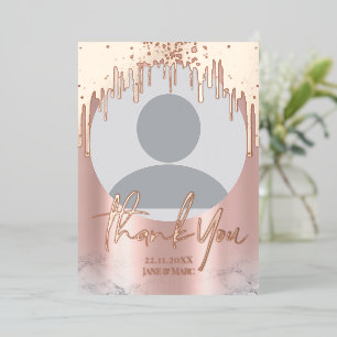 Carte De Vœux En Aluminium Merci Rosegold Parties scintillant Drives Photo Fo