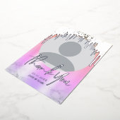 Carte De Vœux En Aluminium Merci Silver Holographic Parties scintillant Drive (Rotation)