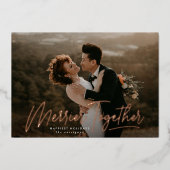 Carte De Vœux En Aluminium Merrier Ensemble Calligraphie (Recto)