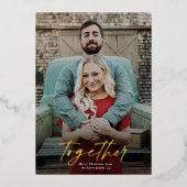 Carte De Vœux En Aluminium Merrier Ensemble Joyeux Noël Photo Gold (Recto)