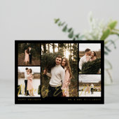 Carte De Vœux En Aluminium Merrily Ever Après Minimal 5 Photo Collage (Debout devant)