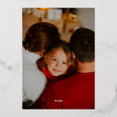 Carte De Vœux En Aluminium Merry & Bright Snowflake Lettered Photo Overlay (Verso)