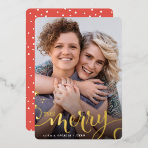 Carte De Vœux En Aluminium MERRY CHRISTMAS fun pétillant mignon calligraphie 