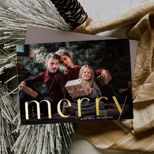 Carte De Vœux En Aluminium Merry Gold   Photo complète