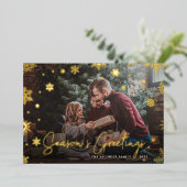 Carte De Vœux En Aluminium Merry Magic | Superposition du flocon de neige (Debout devant)