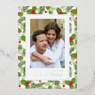 Carte De Vœux En Aluminium MERRY NOËL   Ajouter votre photo
