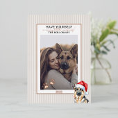 Carte De Vœux En Aluminium Merry Woofmas aquarelle berger allemand (Debout devant)