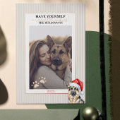 Carte De Vœux En Aluminium Merry Woofmas aquarelle berger allemand