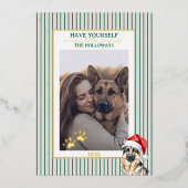 Carte De Vœux En Aluminium Merry Woofmas aquarelle berger allemand (Recto)