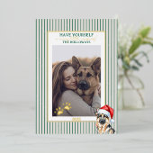 Carte De Vœux En Aluminium Merry Woofmas aquarelle berger allemand (Debout devant)