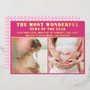 Carte De Vœux En Aluminium Merveilleuse nouvelle Grossesse Faire-part Noël