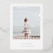 Carte De Vœux En Aluminium Message vidéo familial avec code QR minimal modern (Recto)