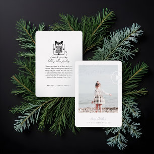 Carte De Vœux En Aluminium Message vidéo familial moderne avec code QR minima