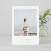 Carte De Vœux En Aluminium Message vidéo familial moderne minimaliste avec co (Debout devant)