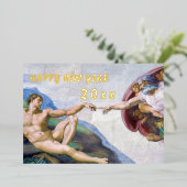 Carte De Vœux En Aluminium Michelangelo - Bonne année / Création d'Adam (Debout devant)