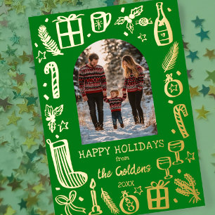 Carte De Vœux En Aluminium Mignonne Noël de Noël sur mesure OR photo