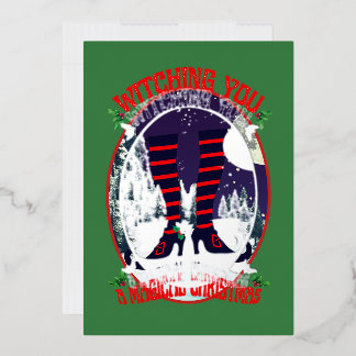 Carte De Vœux En Aluminium Mikitiez sorcière magique saint christmasnight pèr