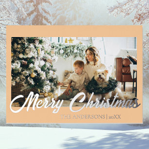 Carte De Vœux En Aluminium Mini Joyeux Noël Chaud Pêche famille photo