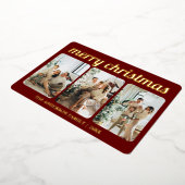 Carte De Vœux En Aluminium Mini-rouge 3 photo Joyeux script de Noël (Rotation)