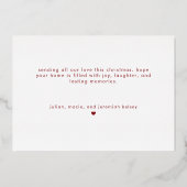 Carte De Vœux En Aluminium Minimal Baby First Christmas Joyful (Verso)