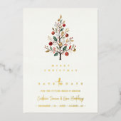 Carte De Vœux En Aluminium Minimal Chic Winter Christmas Tree Wedding Save (Devant)