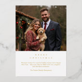 Carte De Vœux En Aluminium Minimal Chic Winter Christmas Tree Wedding Save (Verso)