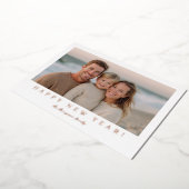 Carte De Vœux En Aluminium Minimal Modern New Year Photo (Rotation)