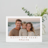 Carte De Vœux En Aluminium Minimal Modern New Year Photo (Debout devant)