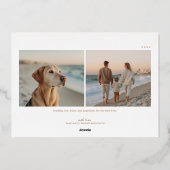 Carte De Vœux En Aluminium Minimal Modern New Year Photo (Verso)