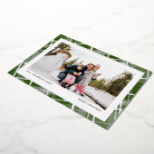 Carte De Vœux En Aluminium Minimal Plaid One Photo Vert Réel (Rotation)