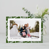 Carte De Vœux En Aluminium Minimal Plaid Une Photo Vert Réel (Debout devant)