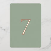 Carte De Vœux En Aluminium Minimal Sage Green Wedding Table Number (Devant)