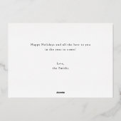 Carte De Vœux En Aluminium Minimalist Elegant Script Merriest Christmas (Verso)
