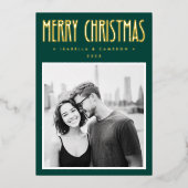 Carte De Vœux En Aluminium Minimalist retro Merry Christmas dark green (Recto)