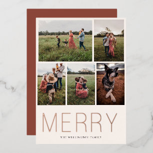 Carte De Vœux En Aluminium Minimaliste Joyeux 5 Photo