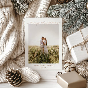Carte De Vœux En Aluminium Minimaliste Simple Élégant Photo Noël Classique