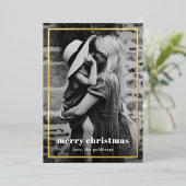 Carte De Vœux En Aluminium Minime simple photo élégant Noël (Debout devant)