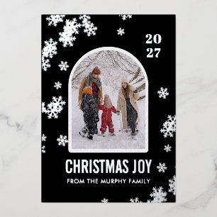 Carte De Vœux En Aluminium Modèle d'arche de flocons de neige de Noël photo d