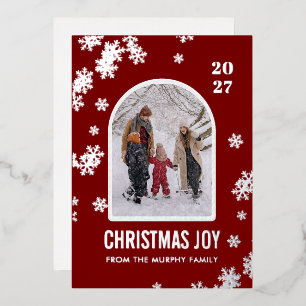 Carte De Vœux En Aluminium Modèle d'arche de flocons de neige de Noël photo d