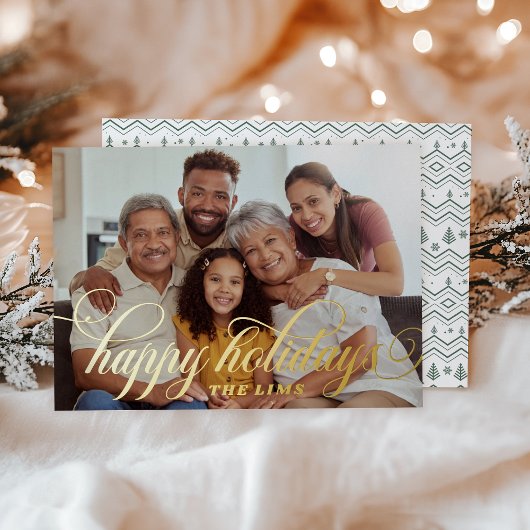 Carte De Vœux En Aluminium Modèle de Noël vert Script simple