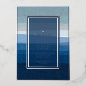 Carte De Vœux En Aluminium Modèle photo Faire-part de mariage Abstrait bleu (Recto)