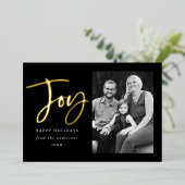 Carte De Vœux En Aluminium Moden Joy Script Black Photo (Debout devant)