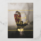 Carte De Vœux En Aluminium Modern Chic Ajouter Faire-part de mariage photo (Recto)