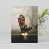 Carte De Vœux En Aluminium Modern Chic Ajouter Faire-part de mariage photo (Debout devant)