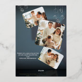 Carte De Vœux En Aluminium Modern Elegant 4 Photo Minimal Script Christmas Fo (Verso)