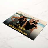 Carte De Vœux En Aluminium Modern Photo Typography Rosh Hashanah New Year (Rotation)