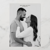 Carte De Vœux En Aluminium Modern Save the Date Photo Modèle modifiable (Verso)