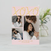 Carte De Vœux En Aluminium Modern Simple 3 Photo Valentines Day (Debout devant)